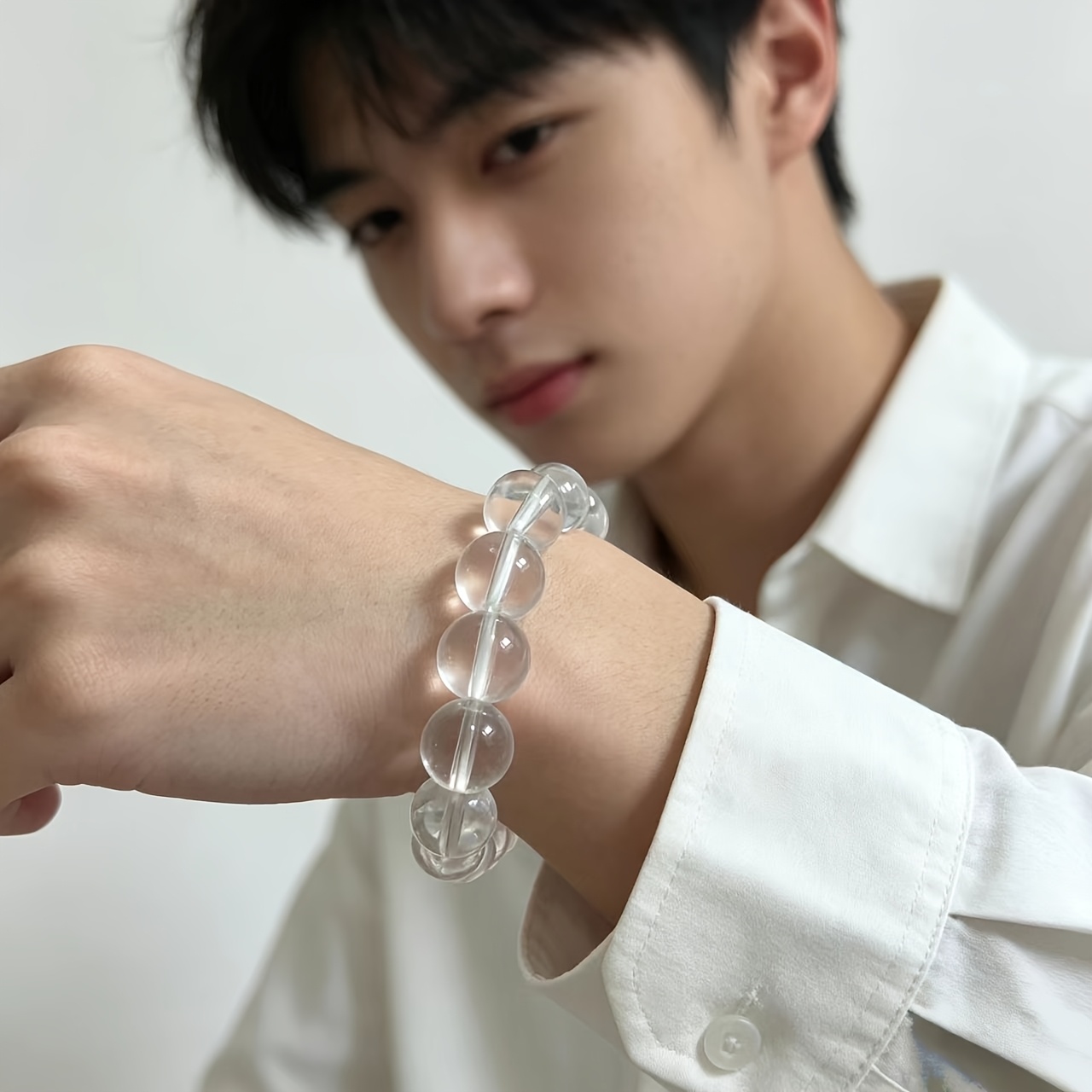 Natural High Translucency Crystal Bead Bracelet, Unisex Design
